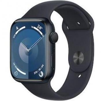 Apple Watch Series 9 45mm Aluminio Negro Correa Deportiva Medianoche S/M