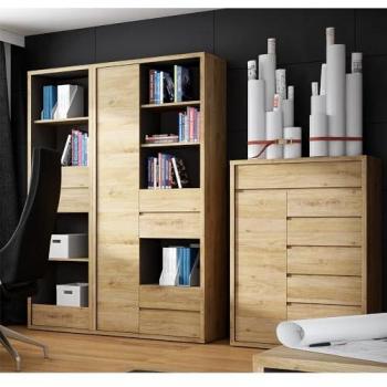 Büro Schrankkombination in Eiche, 3-teilig, SELMA-129