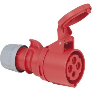 PCE Rot‑Weiblicher CEE‑Stecker, 16 A, 400 V, 4‑Pin, IP44
