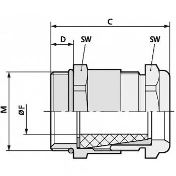 Presse-étoupe LAPP SHV-M-VITON 20X1,5 M20 laiton 25 pièces