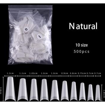 Faux-ongles naturels cercueil 500 pièces blanc transparent