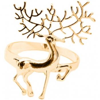 Christmas Napkin Ring with Deer Design