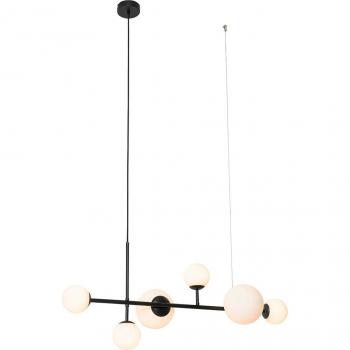 Monaco Suspension multiples 6 lumière, 91 cm, Noir Moderne – Éclairage intérieur – Salon, Chambre, Cuisine, Salle à manger – Qazqa