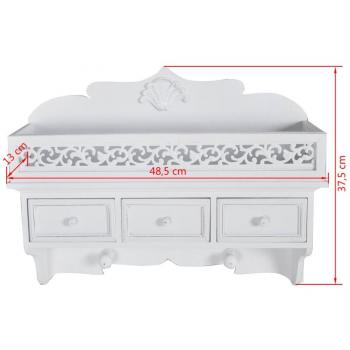 VidaXL Mensola Appendiabiti Classica a Muro con 3 Cassetti