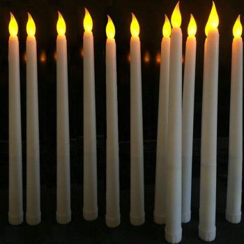 Batteriebetriebene flammenlose Kerzen im 4er-Pack, LED-Kegelkerzen mit Timer und Fernbedienung für Halloween