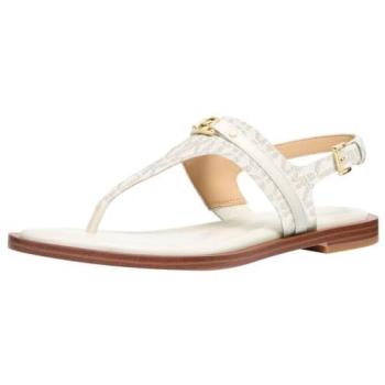 Michael Kors Mandy Logo T‑Strap Slip‑on White Sandals – 11 US