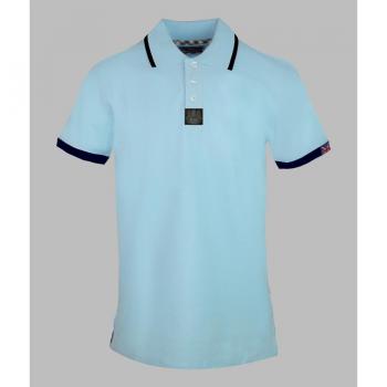 Aquascutum Herren Poloshirt mit Tipped Design Hellblau S