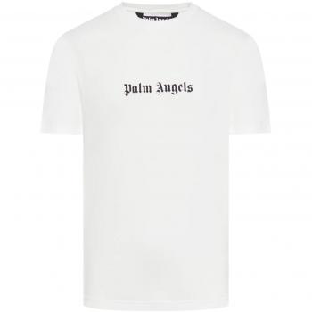 Palm Angels, T-Shirts, male, White, Size: S T-shirt with logo