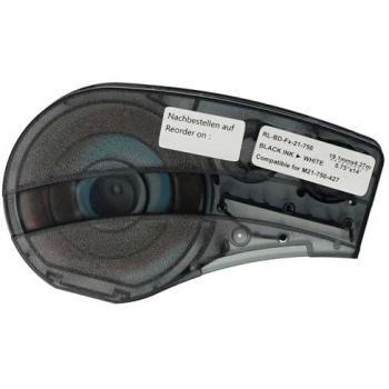 Brady M210, M210-LAB, M211 Compatible Label Tape, 4.27m x 19.05mm, Black on White, Vinyl