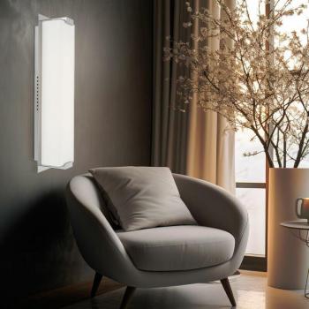 Lampe de salon en verre satiné chromé 43x11 cm