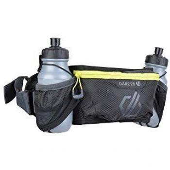 Dare 2b DBL Belt Ceinture Technique d'hydratation Port Vite II Double Mixte Adulte, Noir/Jaune Fluo, FR Unique (Taille Fabricant : SGL)