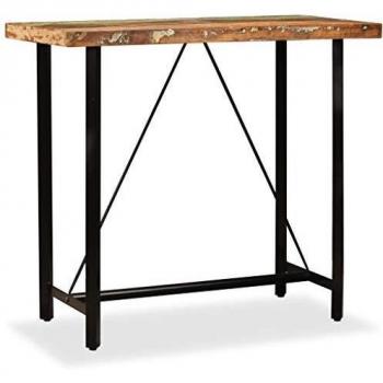 Tavolo Bar in Legno Massiccio Recuperato 120x60x107 cm