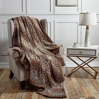PlushCoat Lightweight Leopard Throw