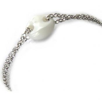 Bracelet argent grain de café blanc – Les Trésors de Lily N0313