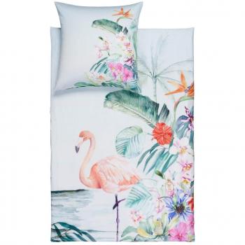 ESTELLA Flamingo Lagune Bettwäsche 135 cm x 200 cm