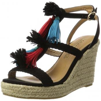Buffalo Sandali con Zeppa Donna 315791 Imi Suede, Nero