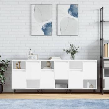 Sideboard Set, 3 x White, Engineered Wood, vidaXL