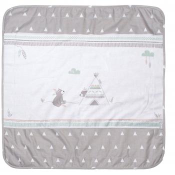 Couverture bébé velours Indian Bear 80 × 80 cm, douceur veloutée