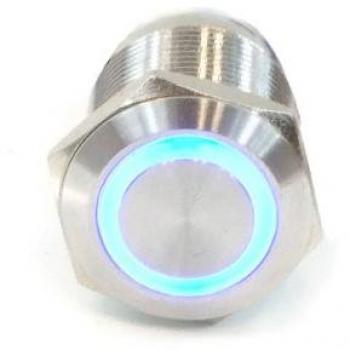 Phobya 19mm Bell Push Button Kit with Blue LED Light and Screw-On 6-Pin Contacts