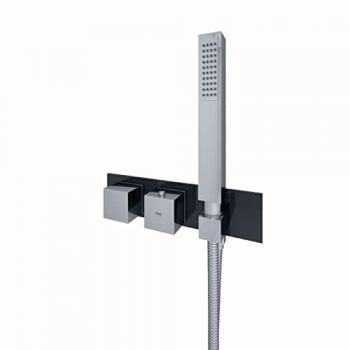 Black Metal RAK Ceramics Dual‑Control Shower Valve, 28cm × 7cm × 13.6cm