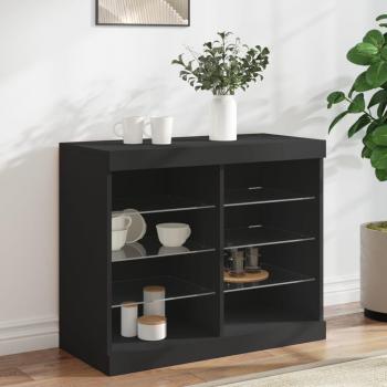 LED Sideboard Storage Unit Black 81x37x67 cm
