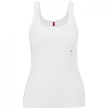 HUGO Zweierpack Tanktops mit vertikalem Logo Weiß