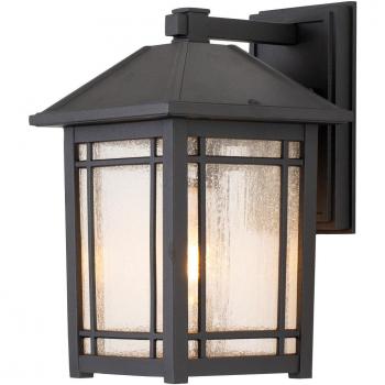 Quoizel Cedar Point Außenwandleuchte Schwarz IP44 60W mit klarem Glas