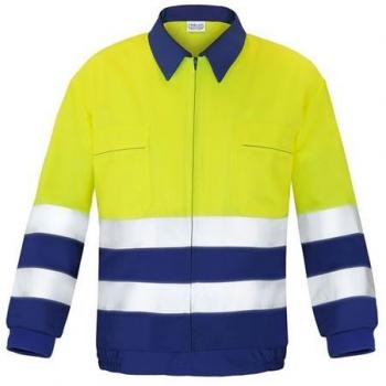 Cazadora Multibolsillos Alta Visibilidad Talla 50 Amarillo Fluorescente/Marino