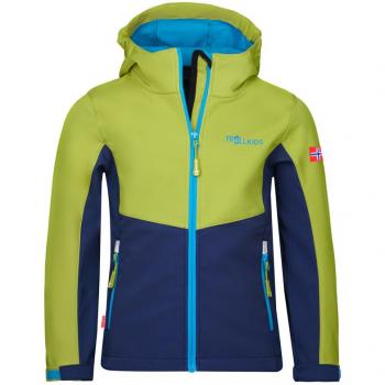 Trollkids Kristiansand Kinder Softshelljacke in Kiwi