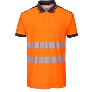 Camisa Polo PW3 Portwest 3XL Círculo Solar en Naranja y Negro