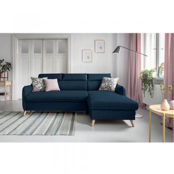 Ecksofa Sweet Harmony in Blau mit Bettfunktion