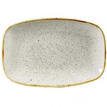 Churchill Stonecast Barley White Rectangular Dinner Plates, 23.7 x 15.7 cm, 12 Count