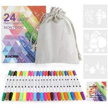 Zacro 24‑Color T-Shirt & Shoe Ink Pen