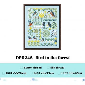 Sky Blue Canvas Swallows in Spring Cross Stitch Kit