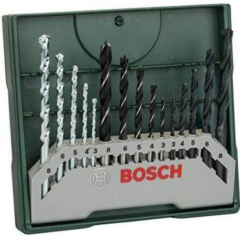 Bosch Accessories 15 pièces Jeu de forets hélicoïdaux mixte Mini-X-Line