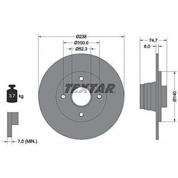 Disque de frein arrière TEXTAR 92081200