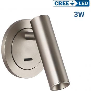 Liseuse encastrée MILSA 3W/2700K/IRC 85 – Nickel satiné