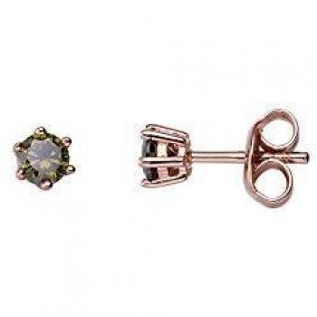 Spotlight Ohrstecker XENOX – XS1951OR, 925 Silber, Rose Gold Touch, Grün Zirkonia