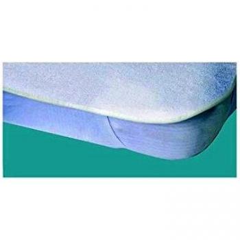 Protège-matelas blanc en éponge bouclette 140x190 cm