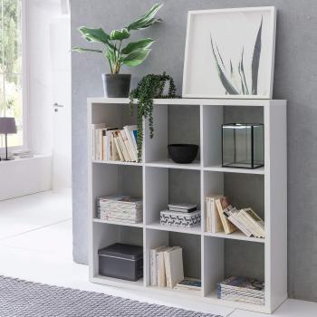 Würfelregal 112x29x112 cm Bücherregal mit 9 Fächern Weiß