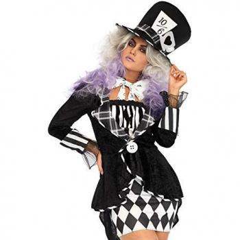 LegAvenue Damen‑Mad Hatter Outfits – Schwarz-Weiß, Medium/Large