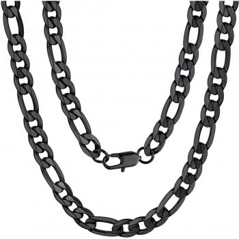 Bijoux noir homme chaîne Figaro