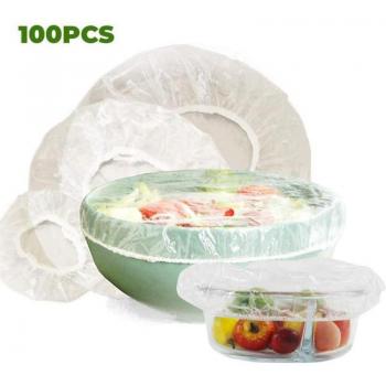 Couvercles de stockage alimentaire en HDPE/LDPE, 100 pièces