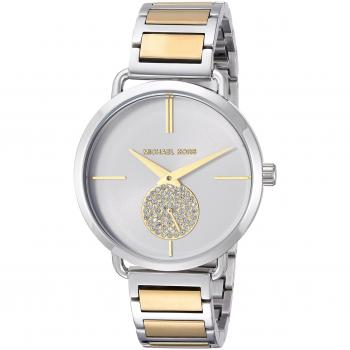 Goldene und graue Damenuhr von Michael Kors, Modell MK3679