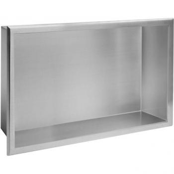 Brushed Steel Built-in Bathroom Shelf 30x45