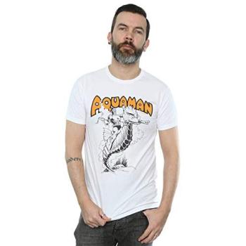 Aquaman Mono Action T-Shirt (White) – Men's XL Size