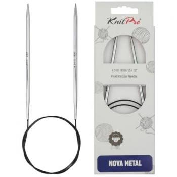 Aiguilles à tricoter circulaires fixes câble 80 cm Nova Metal n° 2,5‑5 – Knitpro 4,5 Gris (édition limitée)