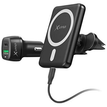 XLayer MagFix Pro Wireless KFZ Autohalterung mit induktivem Laden und USB-C Kabel
