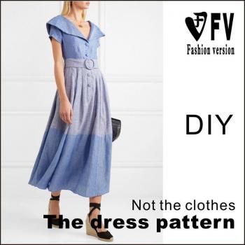 Large Swing Skirt Dress Pattern for Women BLQ-366