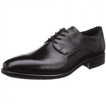 Cuir Lavable Richelieu Ecco Citytray Confort Noir